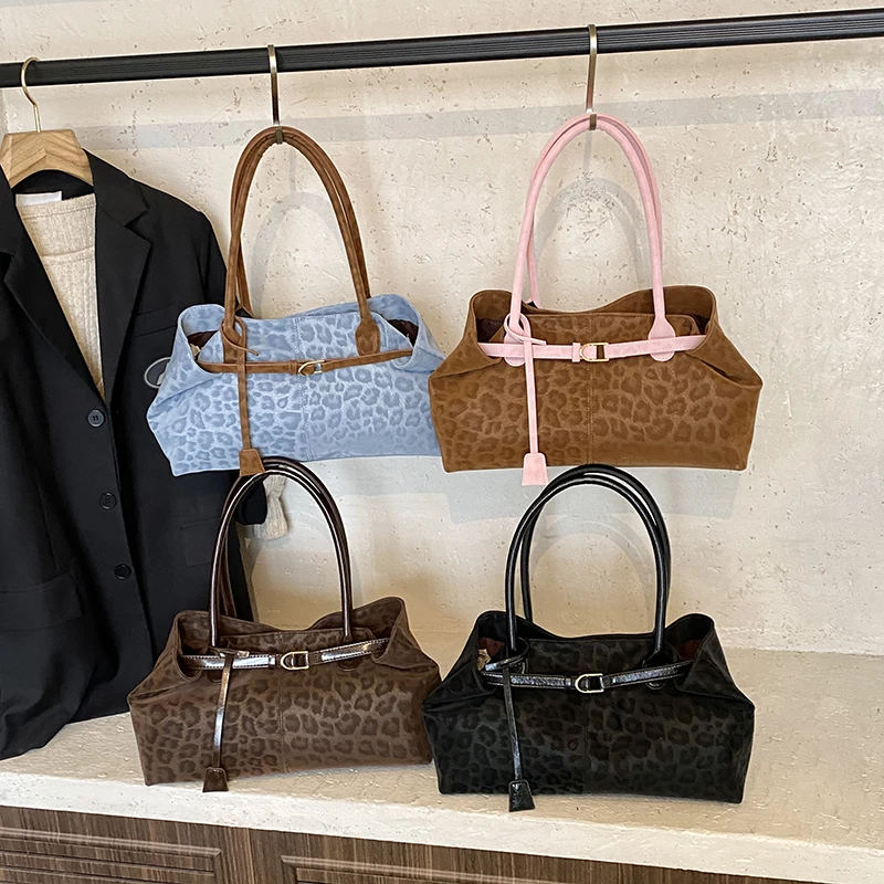 Leopard PU Leather Shoulder Bags for Women 2026 Luxury Designer Brand Trend Tote Bag Females Short Handle Handbags and Purses