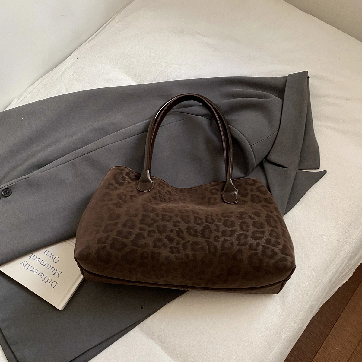 Leopard PU Leather Shoulder Bags for Women 2026 Luxury Designer Brand Trend Tote Bag Females Short Handle Handbags and Purses