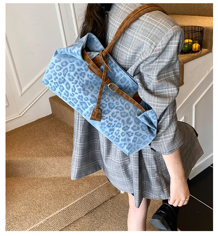 Leopard PU Leather Shoulder Bags for Women 2026 Luxury Designer Brand Trend Tote Bag Females Short Handle Handbags and Purses