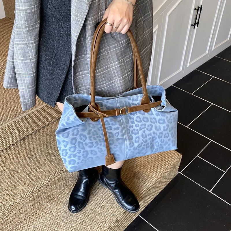 Leopard PU Leather Shoulder Bags for Women 2026 Luxury Designer Brand Trend Tote Bag Females Short Handle Handbags and Purses