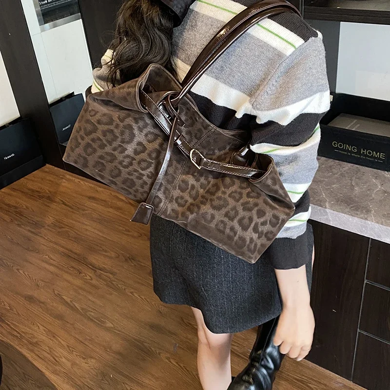 Leopard PU Leather Shoulder Bags for Women 2026 Luxury Designer Brand Trend Tote Bag Females Short Handle Handbags and Purses