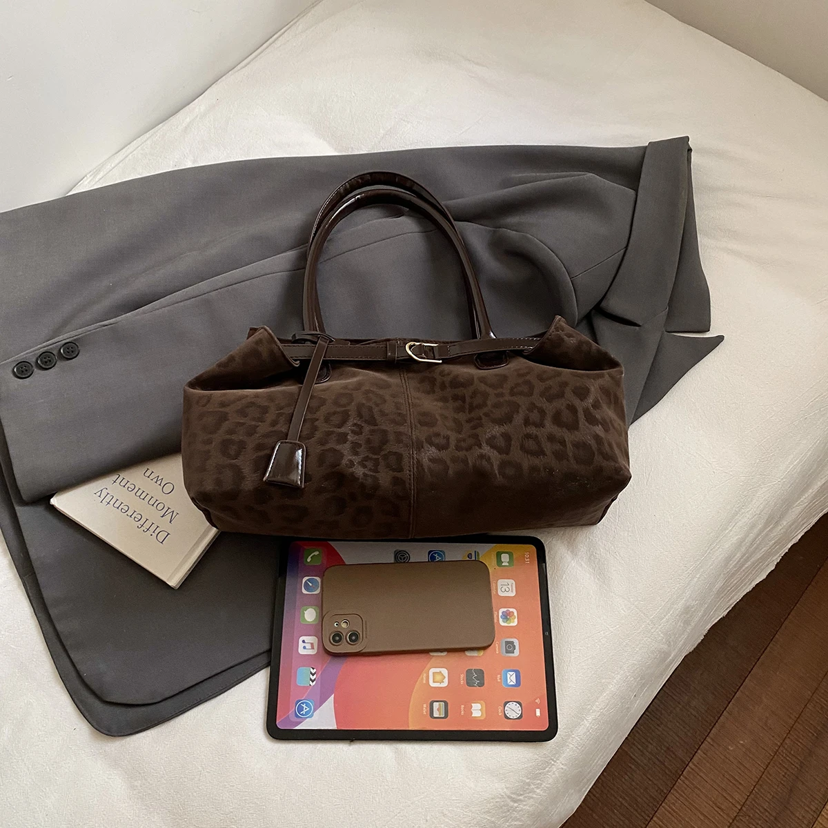 Leopard PU Leather Shoulder Bags for Women 2026 Luxury Designer Brand Trend Tote Bag Females Short Handle Handbags and Purses