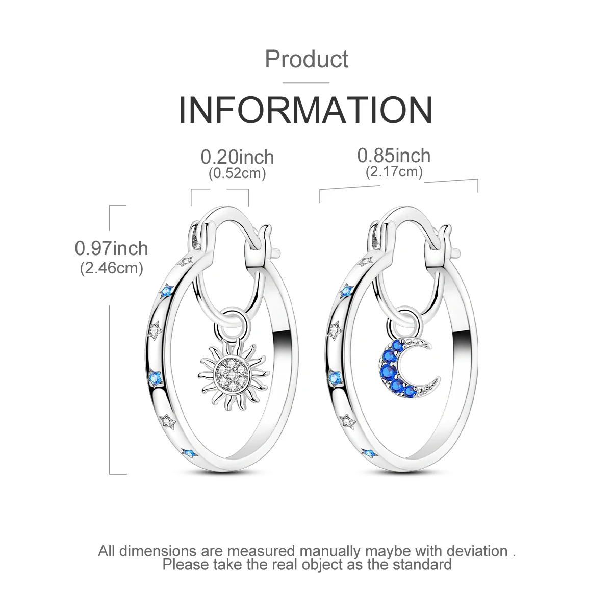 925 Silver Woman Hoop Earring Star Heart Butterfly Pendienes Original Jewelry Gift