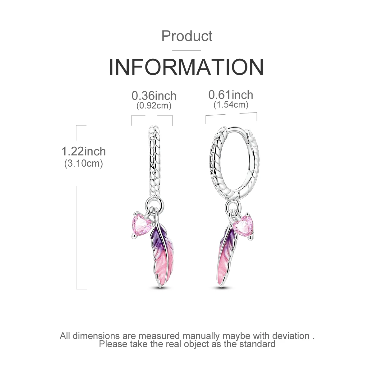 925 Silver Woman Hoop Earring Star Heart Butterfly Pendienes Original Jewelry Gift