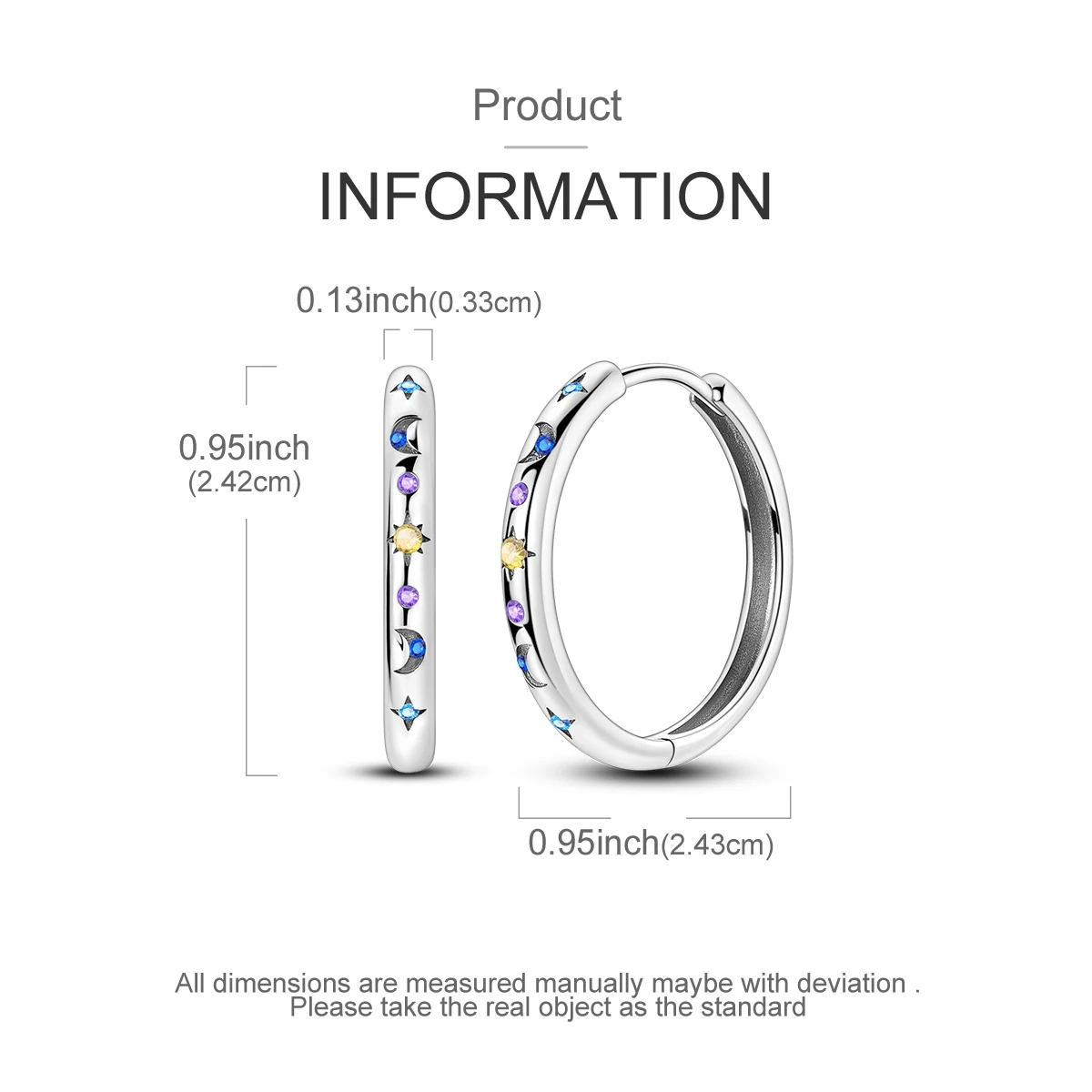 925 Silver Woman Hoop Earring Star Heart Butterfly Pendienes Original Jewelry Gift