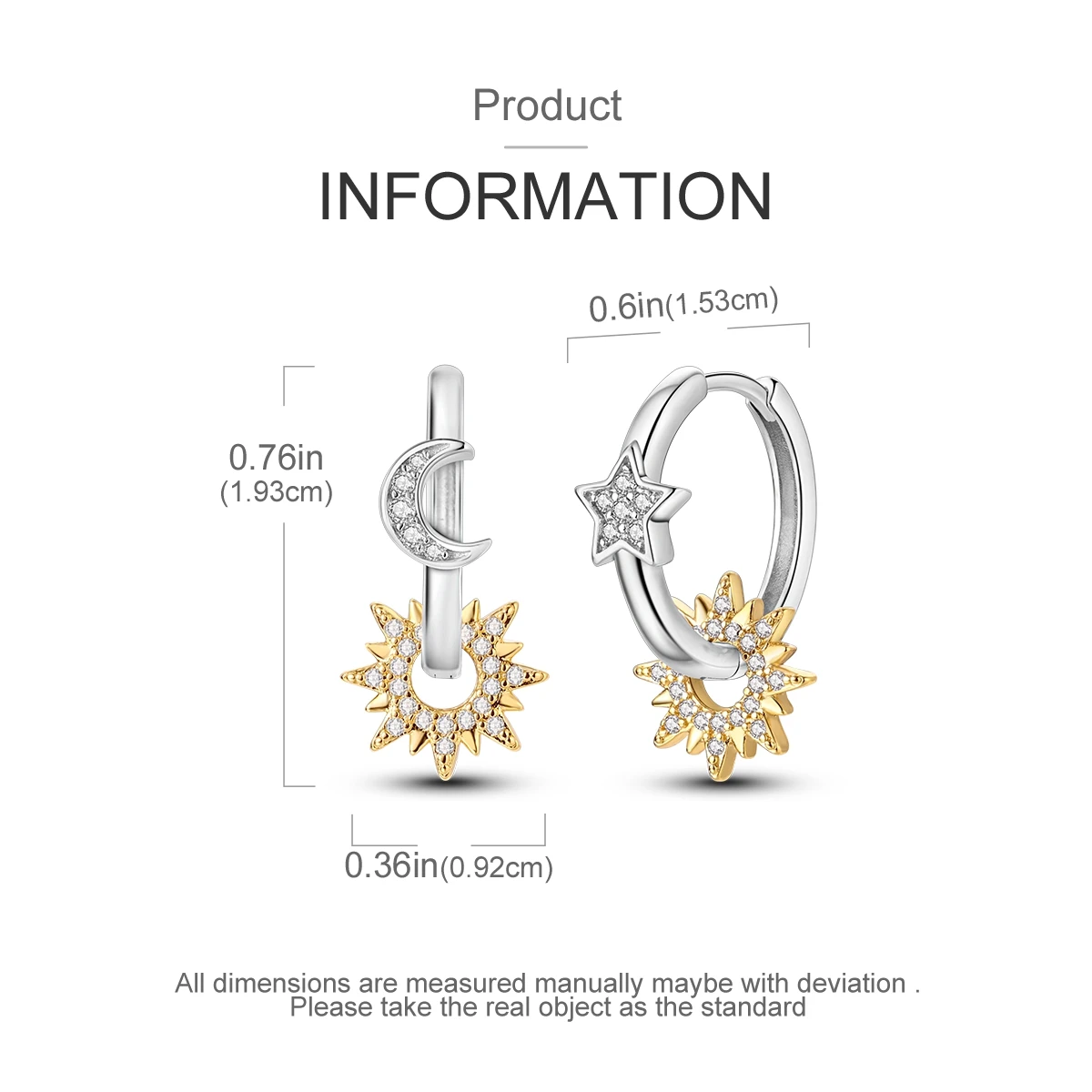 925 Silver Woman Hoop Earring Star Heart Butterfly Pendienes Original Jewelry Gift