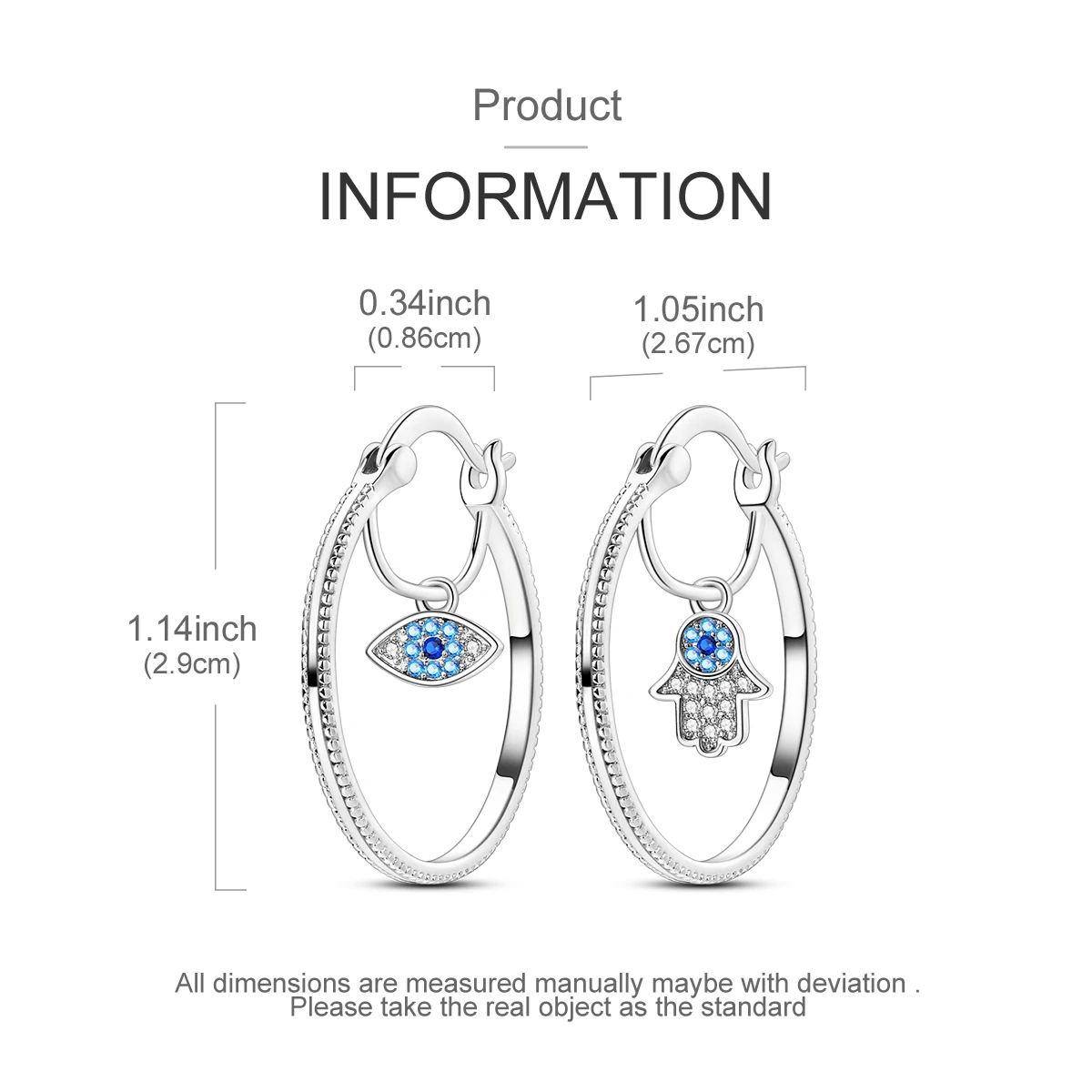 925 Silver Woman Hoop Earring Star Heart Butterfly Pendienes Original Jewelry Gift