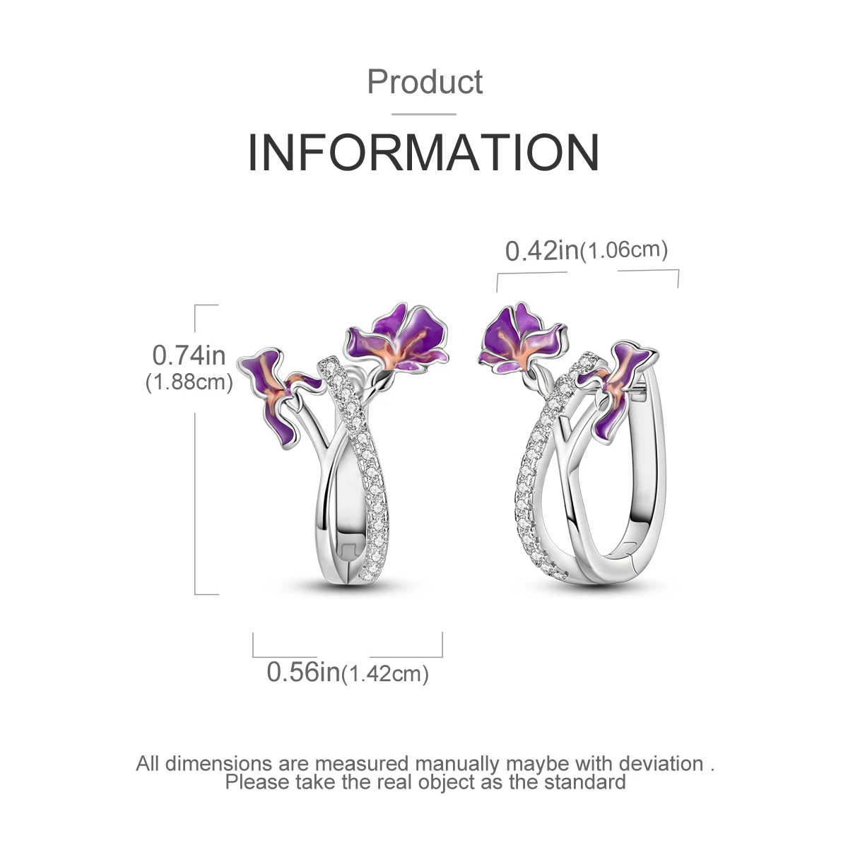 925 Silver Woman Hoop Earring Star Heart Butterfly Pendienes Original Jewelry Gift