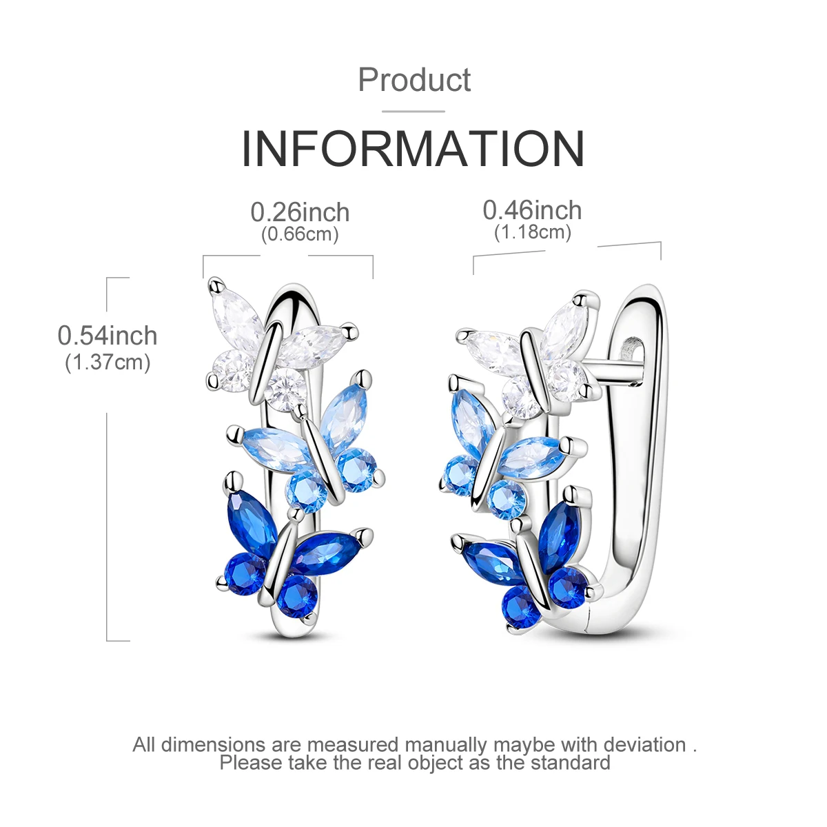 925 Silver Woman Hoop Earring Star Heart Butterfly Pendienes Original Jewelry Gift