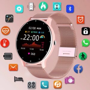 LIGE Waterproof Women Smart Band Watch Real-time Weather Forecast Men Watches Sports Ladies Smart Watch For Women Android IOS
