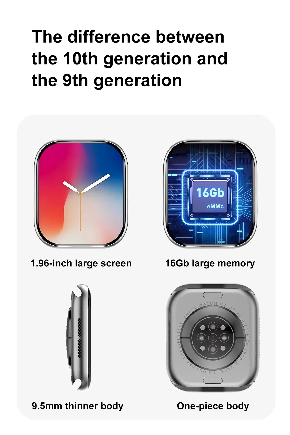 2026 New Original for Apple DT Watch 10 Smart Watch Men AMOLED 4GB Memory Music 3D Surround BT Call Waterproof smart watch Woman