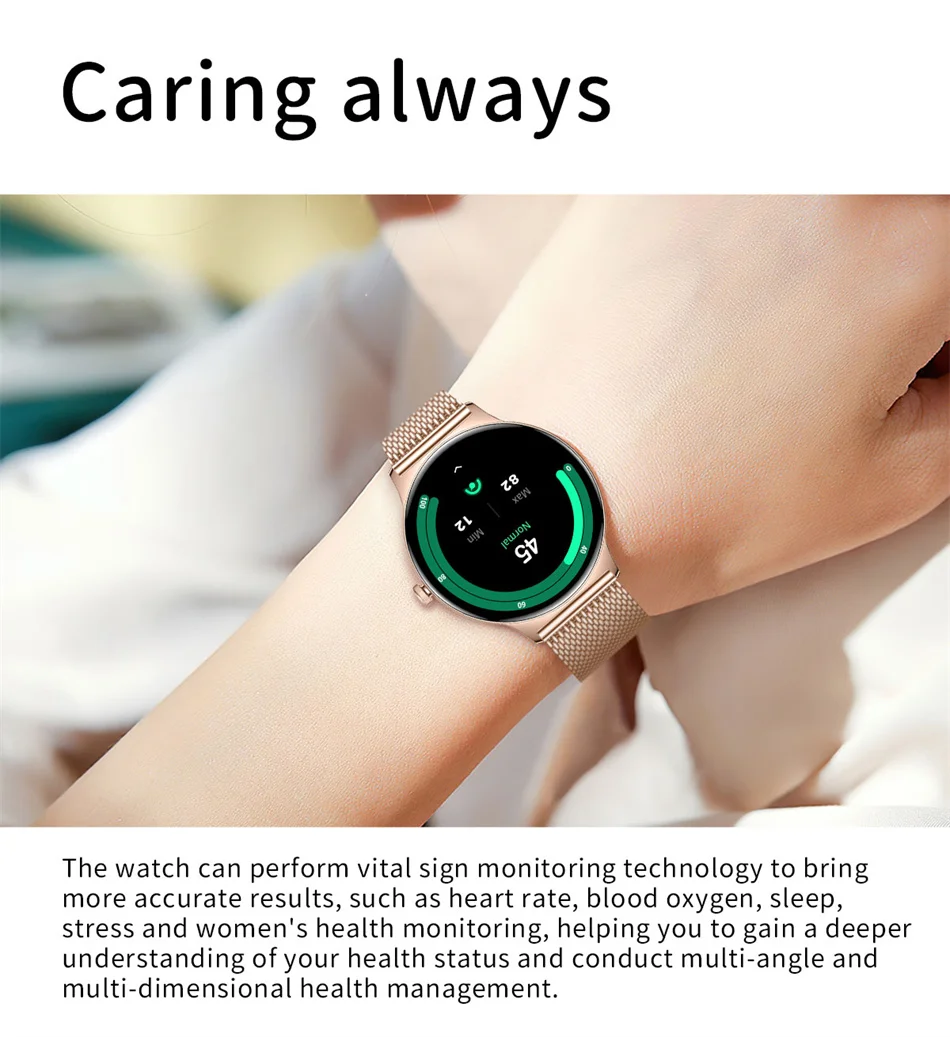 ChiBear Ultra Thin Fashion Smart Watch Women Screen Always Display Time Sports Bracelet Bluetooth Call AMOLED Smartwatch Woman