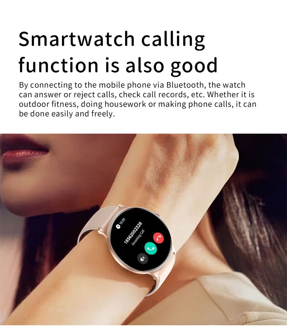 ChiBear Ultra Thin Fashion Smart Watch Women Screen Always Display Time Sports Bracelet Bluetooth Call AMOLED Smartwatch Woman