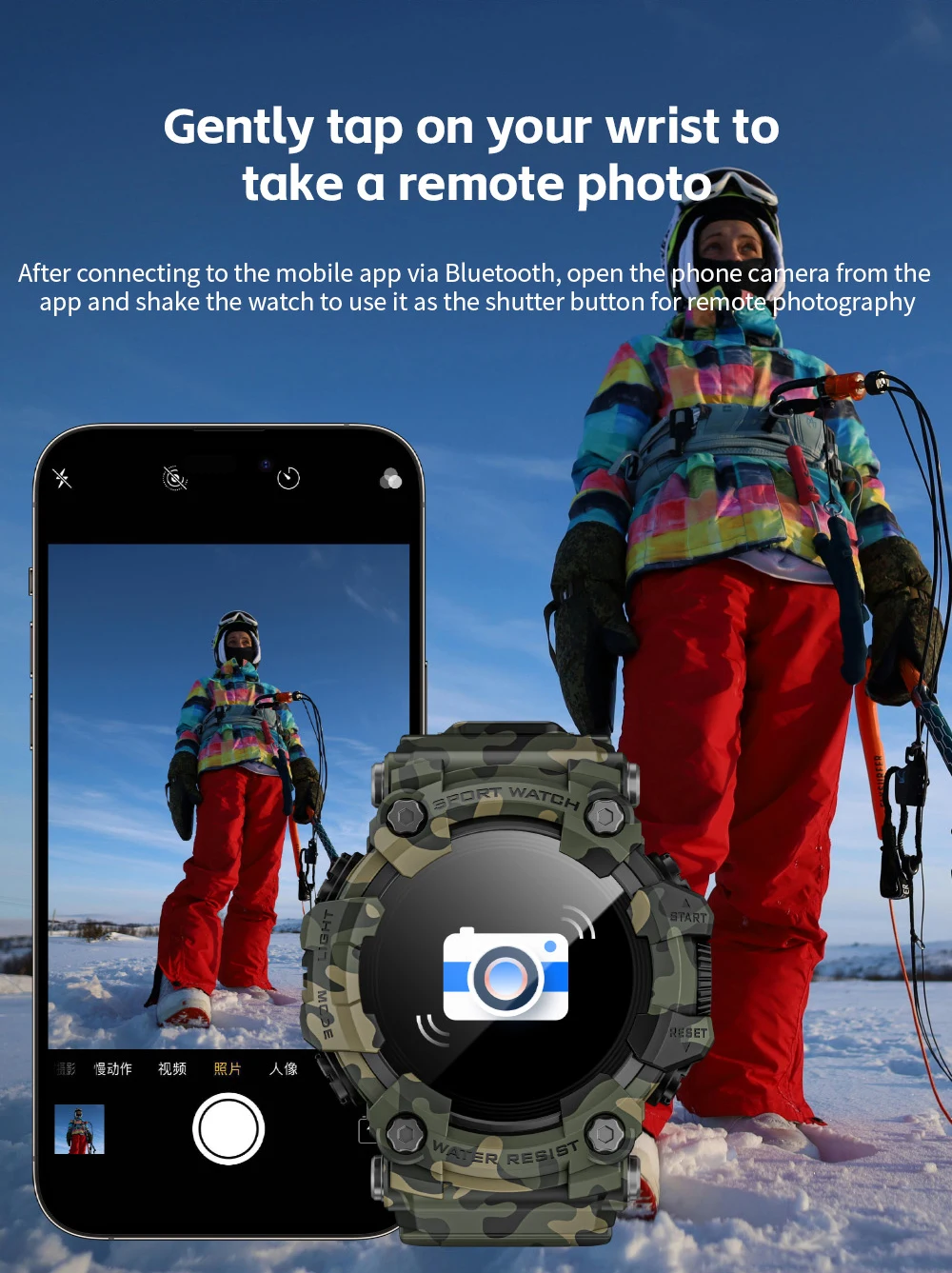 LOKMAT ATTACK-GT Upgrade Sport Smart Watch Waterproof Bluetooth Calls Rugged Smartwatches Flashlight Fitness Tracker for Phone