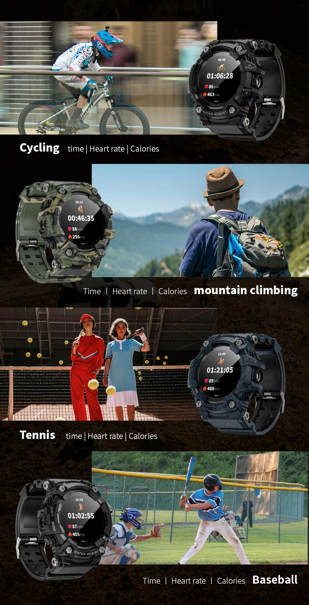 LOKMAT ATTACK-GT Upgrade Sport Smart Watch Waterproof Bluetooth Calls Rugged Smartwatches Flashlight Fitness Tracker for Phone