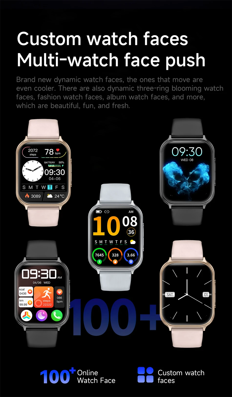 2026 New Smartwatch Women Sports Fitness Track IP68 Waterproof Built-in 24H Heart Rate Bluetooth Call Ladies Fashion Smartwatch