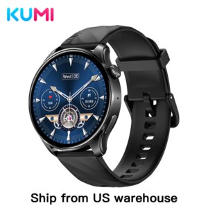 KUMI GW5 Pro Smartwatch 1.43" AMOLED IP68 Waterproof Bluetooth 5.2 Fitness Tracker Heart Rate Blood Oxygen Monitor