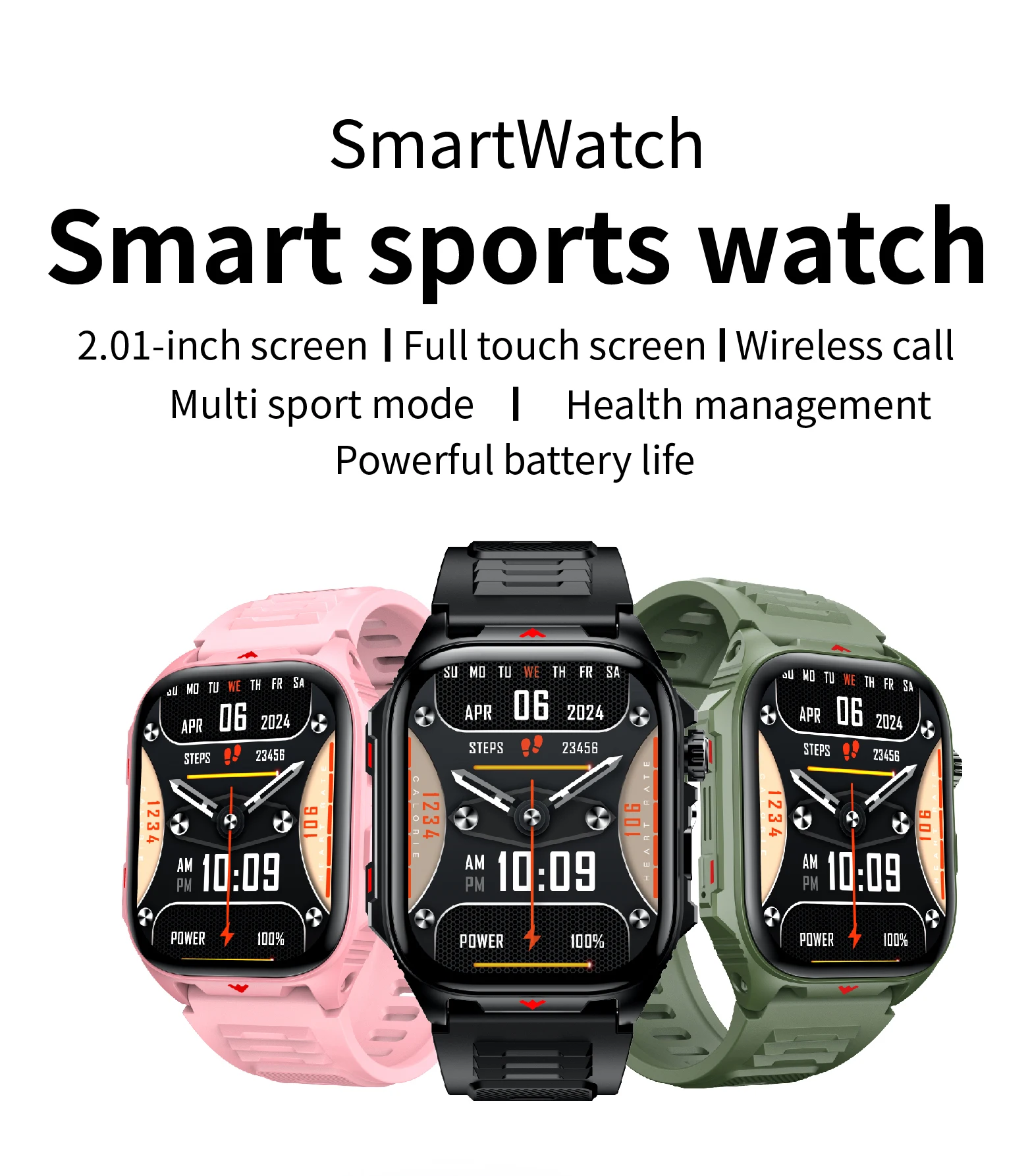 Electronic Smart Watch BT Call Heart Rate Monitor Smartwatch Fitness Tracker Waterproof Sport Watches for Man Woman Android 2026