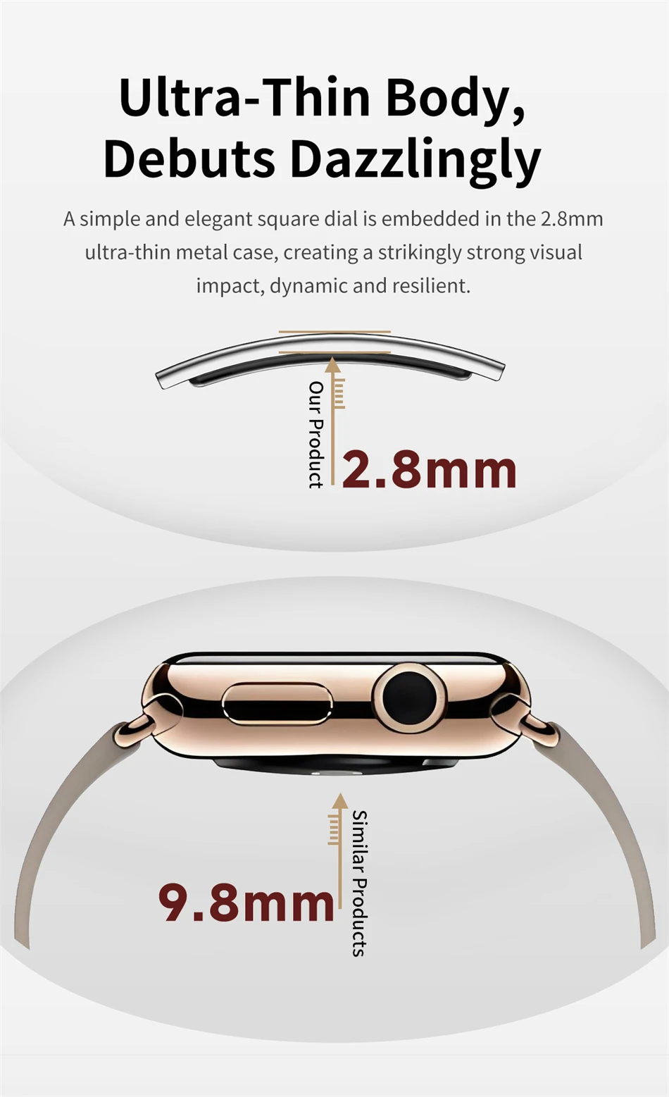 New Fashion Women Smart Bracelet IPX8 Waterproof Heart Rate Sleep Monitor Health Sports Fitness Tracker Call Reminder Smartwatch