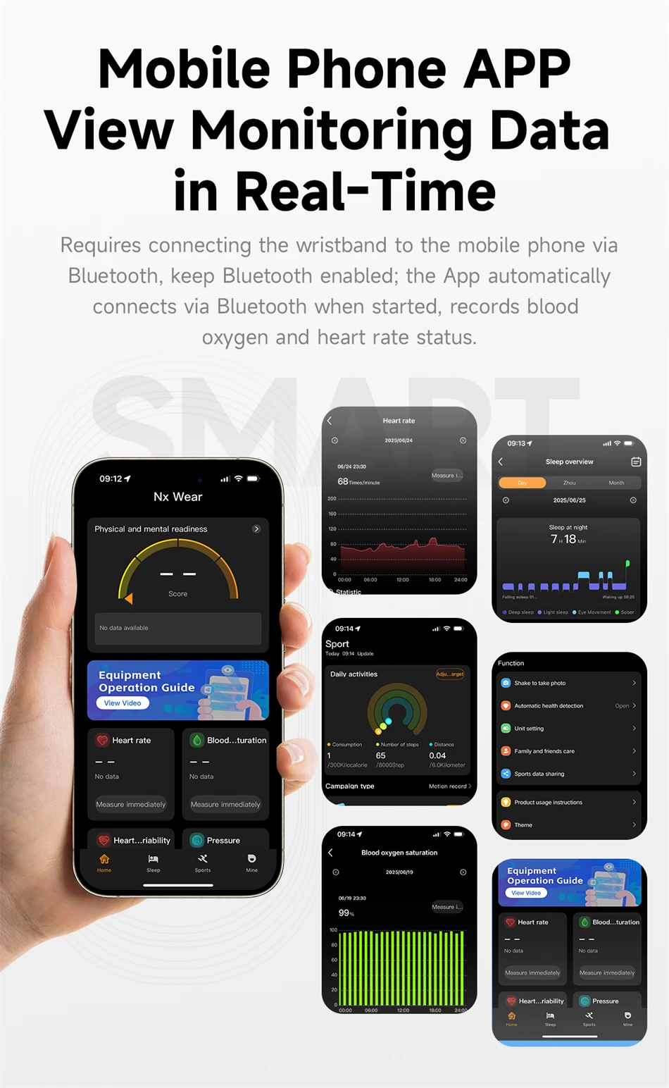 New Fashion Women Smart Bracelet IPX8 Waterproof Heart Rate Sleep Monitor Health Sports Fitness Tracker Call Reminder Smartwatch