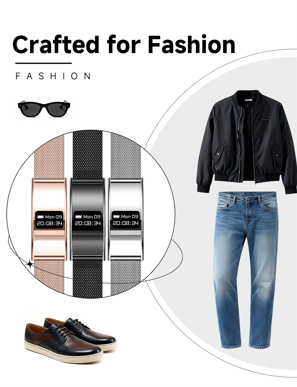 New Fashion Women Smart Bracelet IPX8 Waterproof Heart Rate Sleep Monitor Health Sports Fitness Tracker Call Reminder Smartwatch