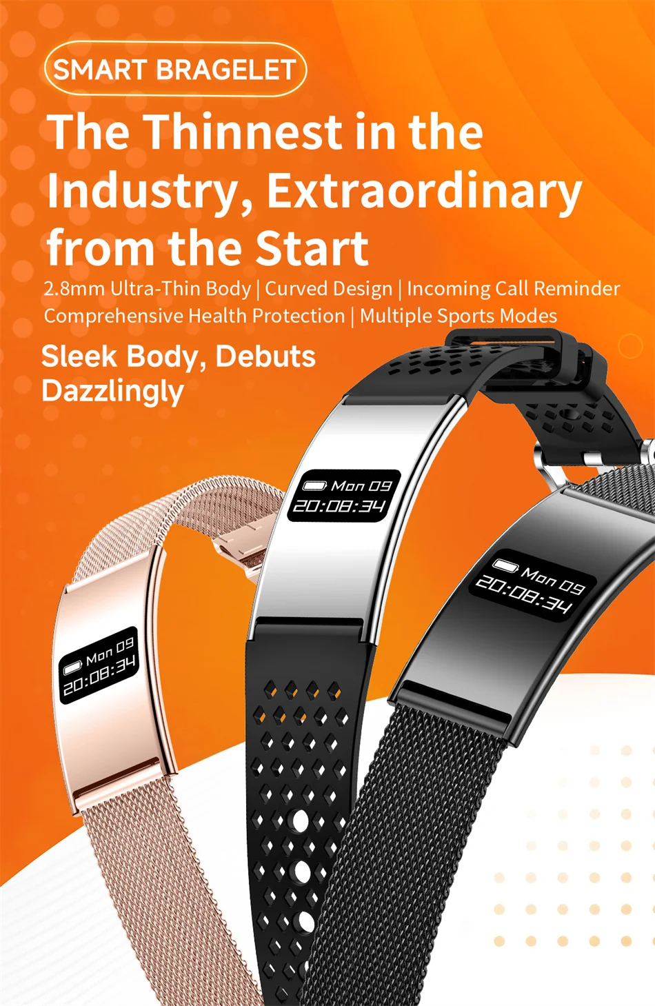 Men Women Smart Bracelet Heart Rate Sleep Monitor Health Smart Band Waterproof Sports Fitness Tracker Smartwatch For Android iOS