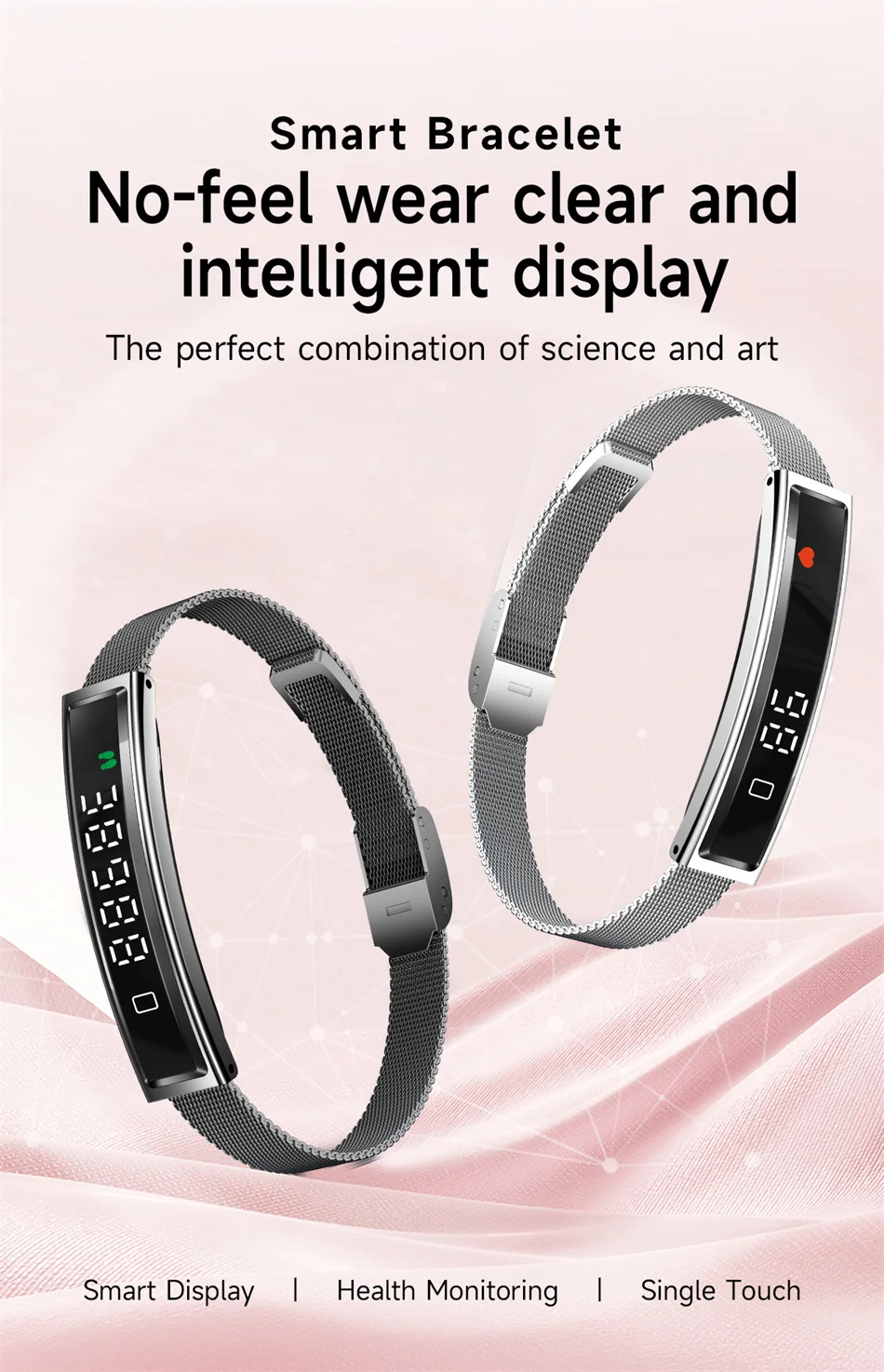 2026 New Fashion Women Smart Bracelet Sport Mode Fitness Tracker Heart Rate Health Monitoring IP68 Waterproof Smart Watch Men