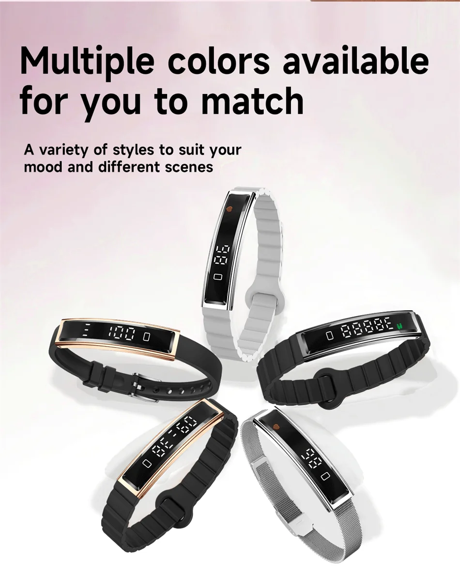 2026 New Fashion Women Smart Bracelet Sport Mode Fitness Tracker Heart Rate Health Monitoring IP68 Waterproof Smart Watch Men