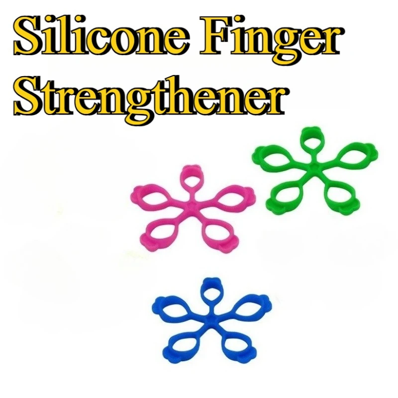 1pc Finger Trainer Silicone Finger Strengthener Five-Finger Ring Fitness Exercise Resistance Band Gym Shaping Tool