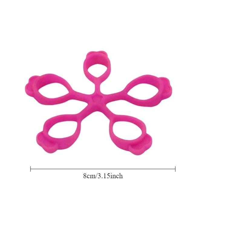 1pc Finger Trainer Silicone Finger Strengthener Five-Finger Ring Fitness Exercise Resistance Band Gym Shaping Tool