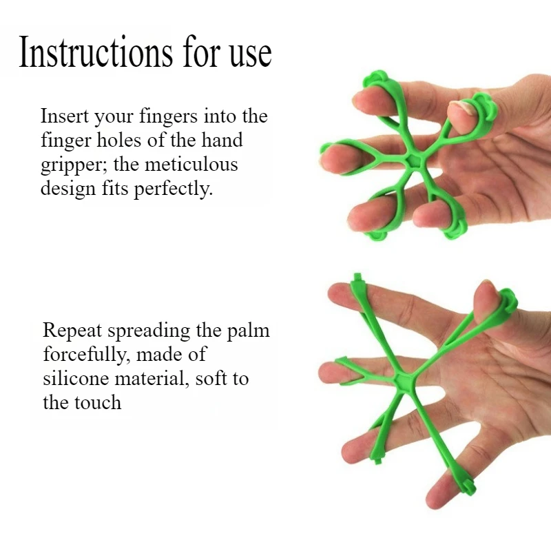1pc Finger Trainer Silicone Finger Strengthener Five-Finger Ring Fitness Exercise Resistance Band Gym Shaping Tool