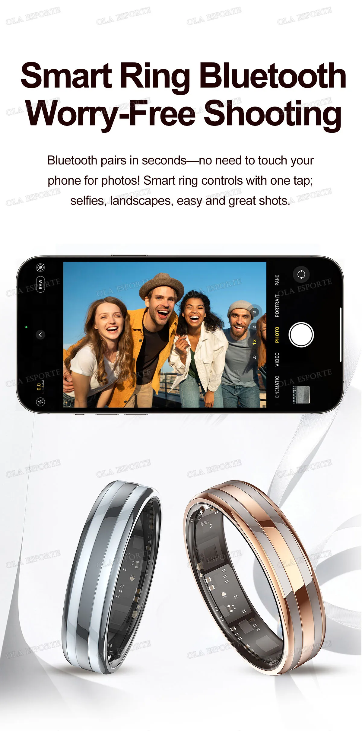 Gesture Sensing Smart Ring Health Monitor Smart Ring Outdoor Waterproof Ring Real HRV Monitor Heart Rate Blood Oxygen Sport Ring