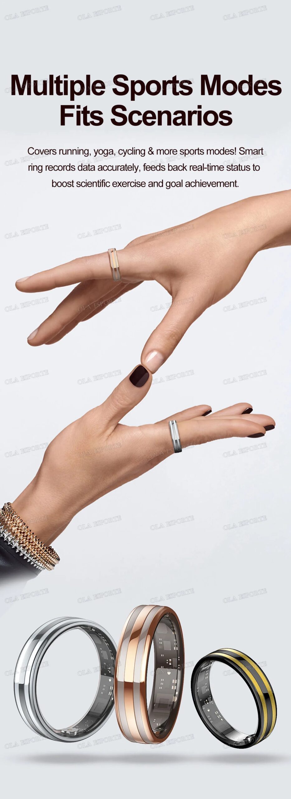 Gesture Sensing Smart Ring Health Monitor Smart Ring Outdoor Waterproof Ring Real HRV Monitor Heart Rate Blood Oxygen Sport Ring