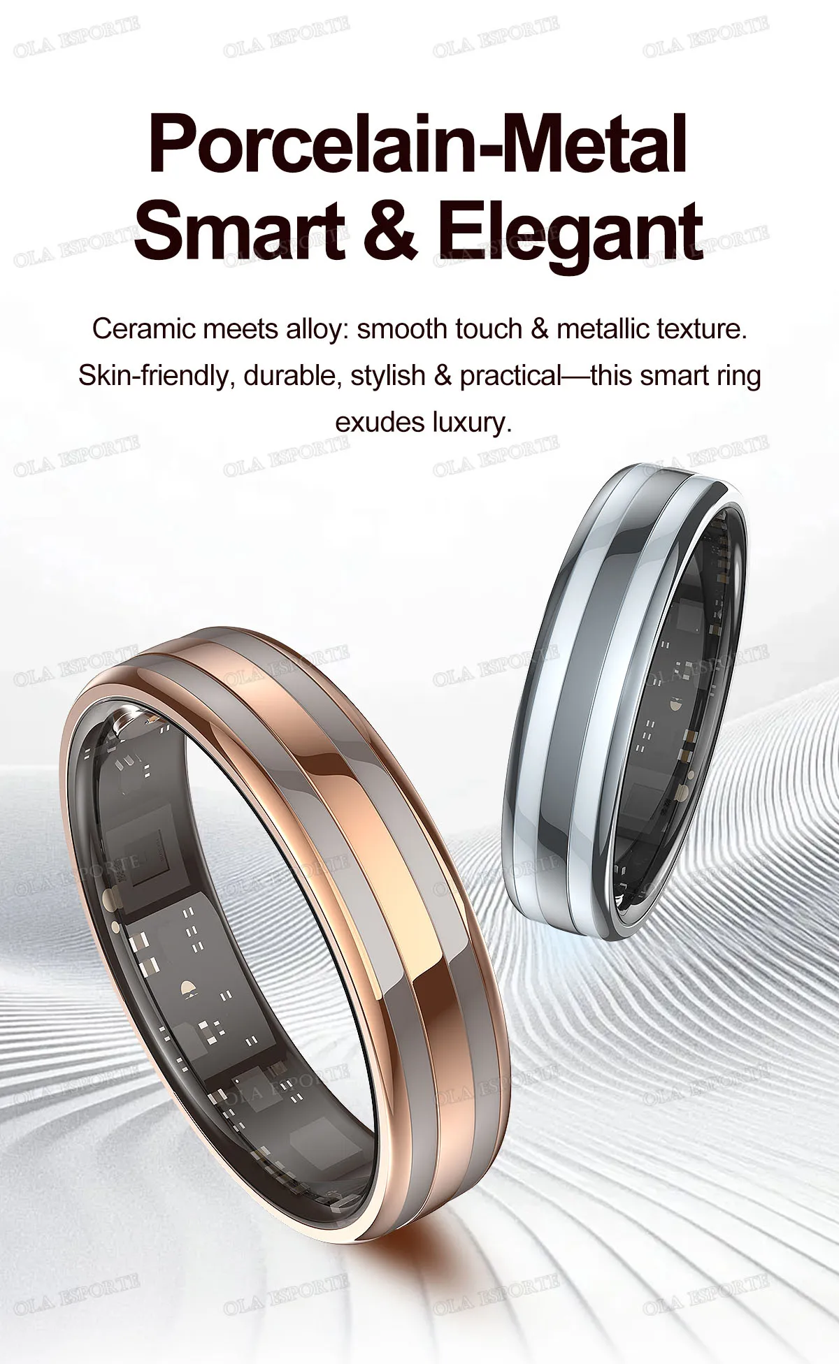 Gesture Sensing Smart Ring Health Monitor Smart Ring Outdoor Waterproof Ring Real HRV Monitor Heart Rate Blood Oxygen Sport Ring