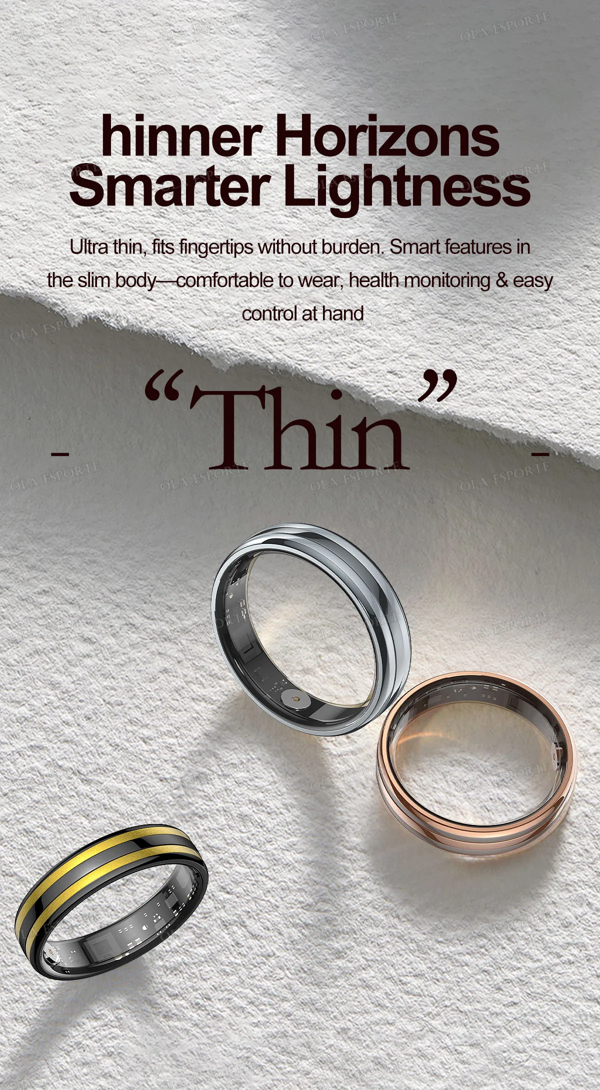 Gesture Sensing Smart Ring Health Monitor Smart Ring Outdoor Waterproof Ring Real HRV Monitor Heart Rate Blood Oxygen Sport Ring