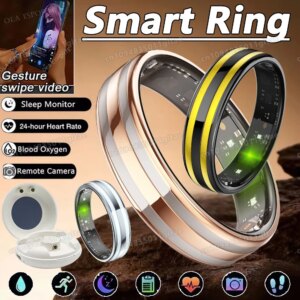 Gesture Sensing Smart Ring Health Monitor Smart Ring Outdoor Waterproof Ring Real HRV Monitor Heart Rate Blood Oxygen Sport Ring