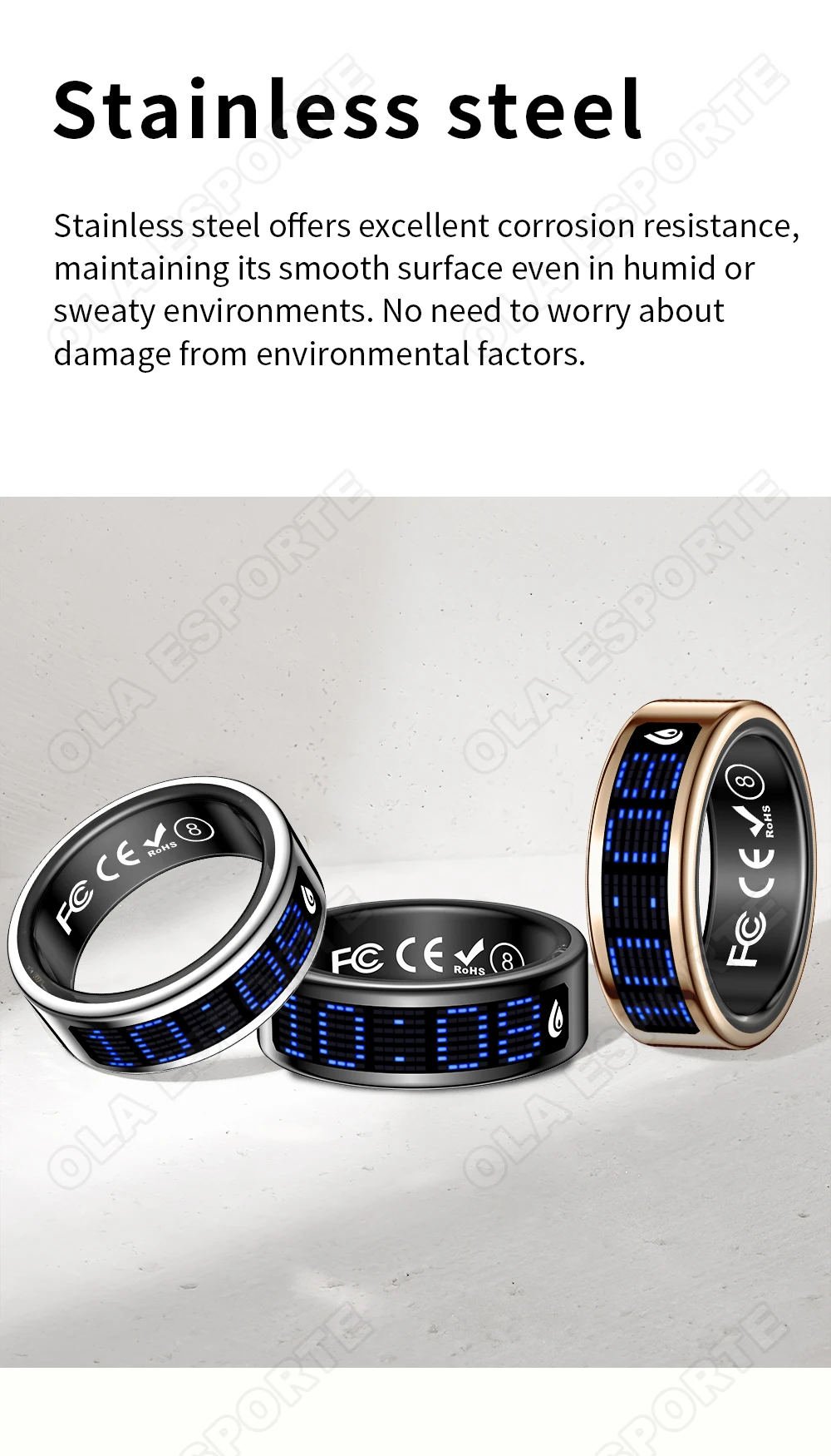 2026 Smart Ring Men Women LED Display Screen Heart Rate Blood Oxygen Monitor 5ATM Waterproof Multi Sports Mode Gifts For Android