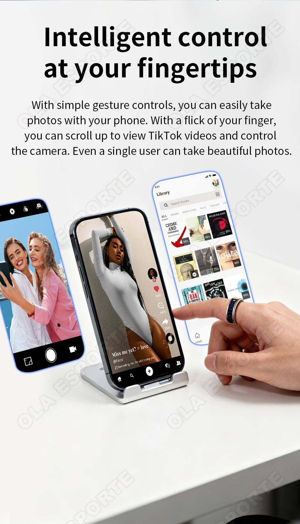 2026 Smart Ring Men Women LED Display Screen Heart Rate Blood Oxygen Monitor 5ATM Waterproof Multi Sports Mode Gifts For Android