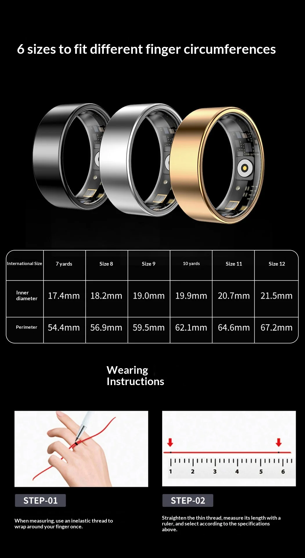 Luckring Smart Ring Fitness Step Tracker Gesture Control Heart Rate Hrv Blood Oxygen Scientific Sleep Monitor For Sports Lovers