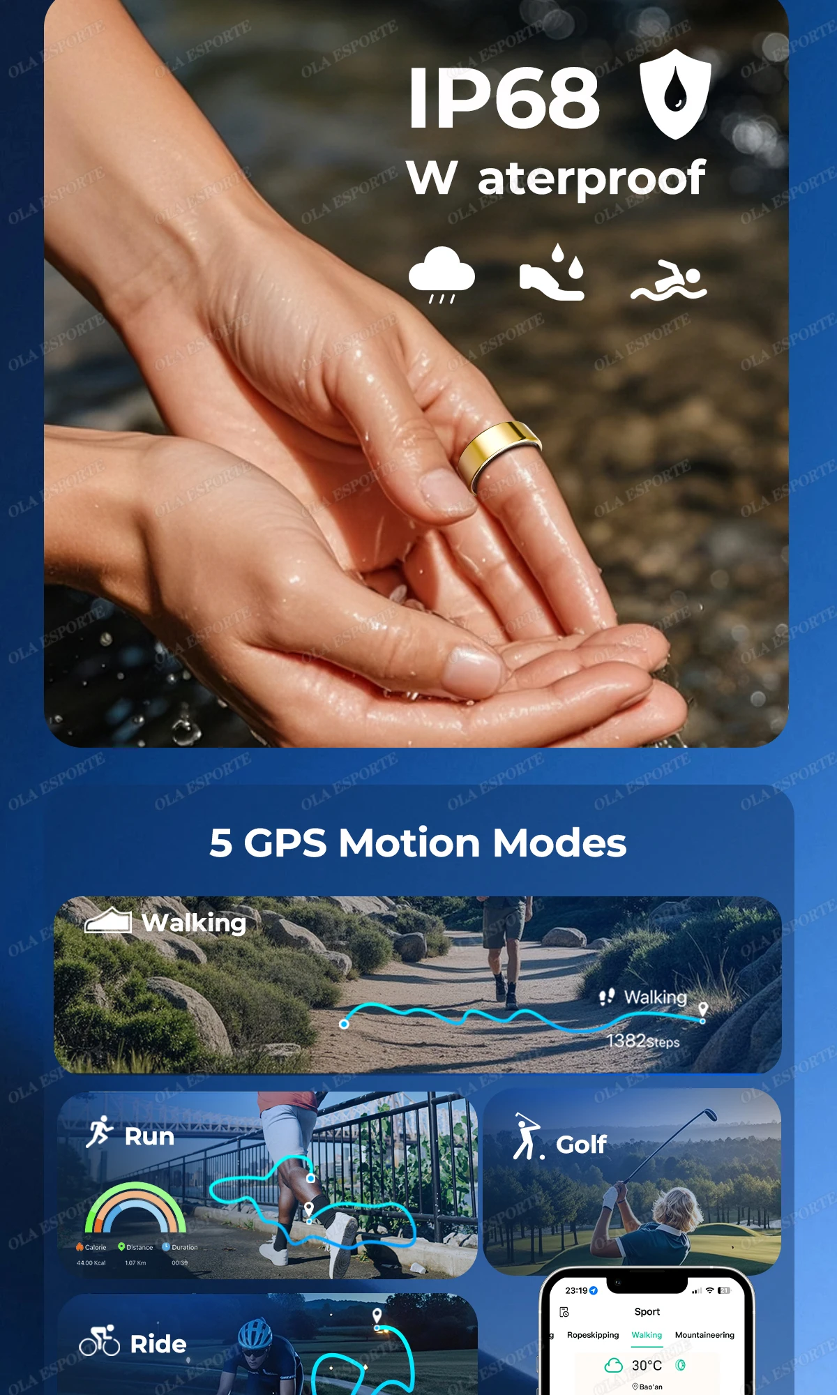 For  Smart Ring Men Women Bluetooth Monitor Blood HeartRate Blood Oxygen Monitor Smartring MultiSport 5ATM Waterproof 2025