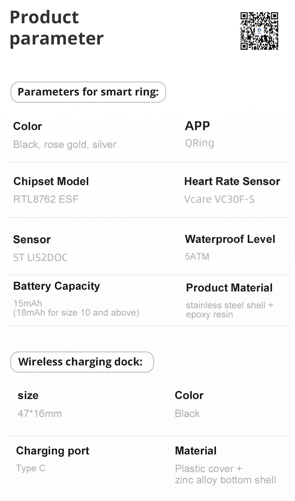 2025 COLMI R12 Smart Ring with Display Screen and Touch, Wireless Charging, Health Manager, 5 ATM Waterproof For Men Women