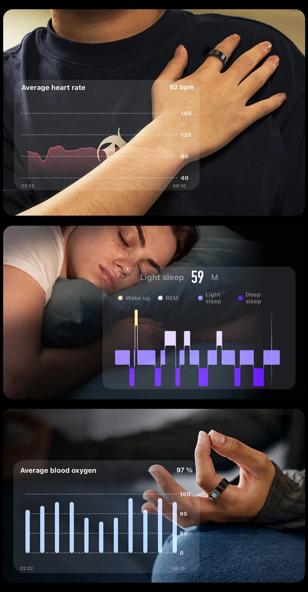 2025 COLMI R12 Smart Ring with Display Screen and Touch, Wireless Charging, Health Manager, 5 ATM Waterproof For Men Women