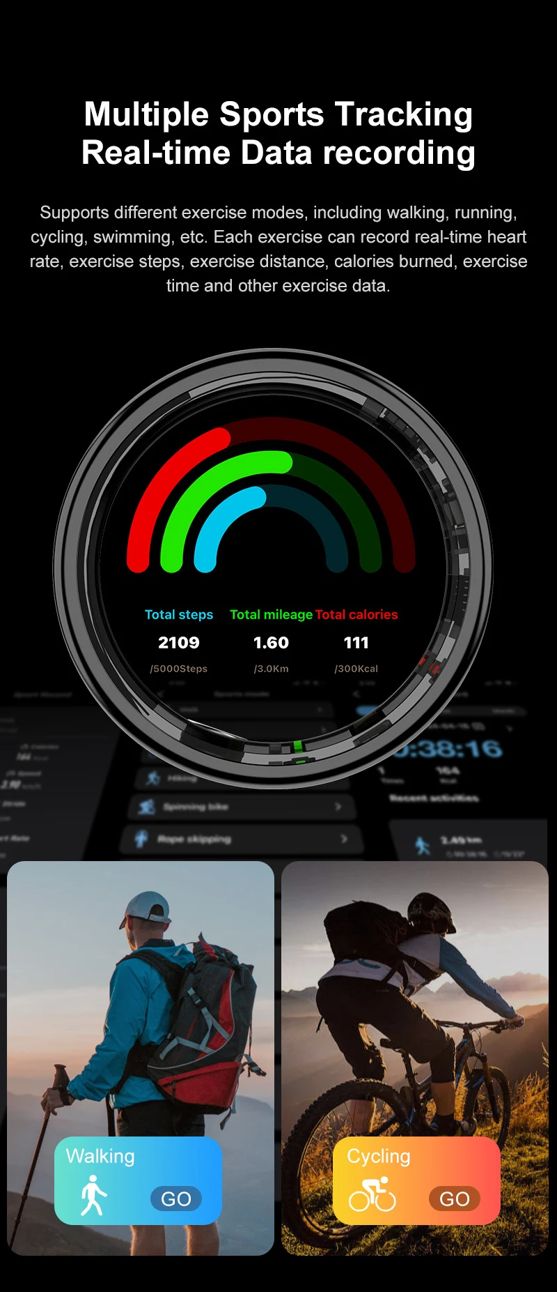 2026 R11C Smart Ring Men Women LED Display Screen Health Ring Heart Rate Sleep Monitor Waterproof Smartring for Android IOS