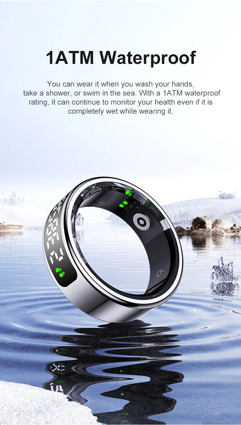 2026 R11C Smart Ring Men Women LED Display Screen Health Ring Heart Rate Sleep Monitor Waterproof Smartring for Android IOS