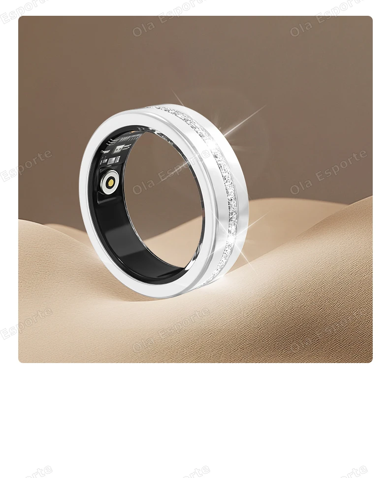 Diamond Fashion Women Smart Ring With Box IP68 Waterproof Lady ring Heart Rate Health Monitor Sports Pedometer Fitness Rings New