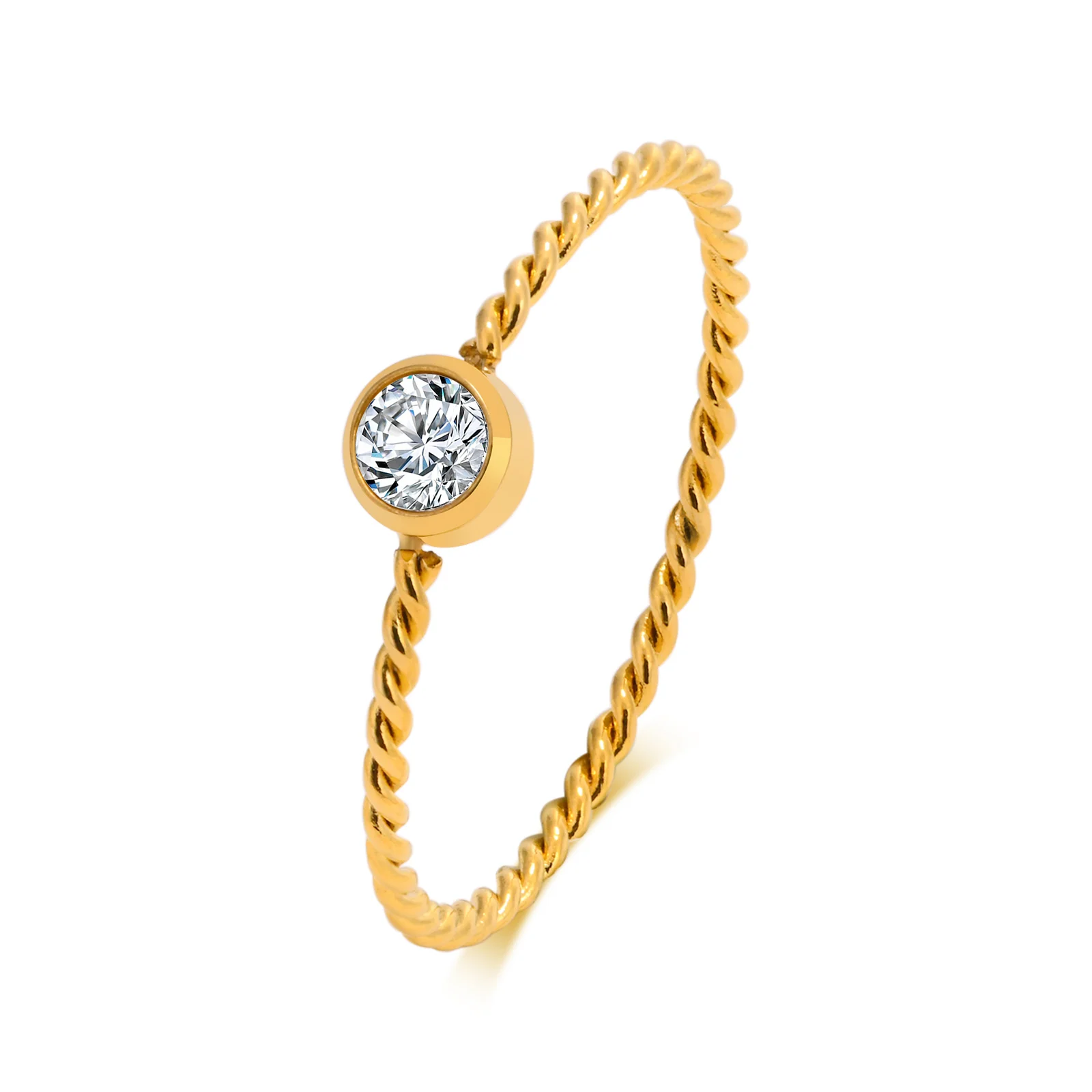 Chic Twisted Rope Slim Ring for Women, Stainless Steel Metal Wedding Rings Finger Band, New Elegant Simple Vintage Party Jewelry