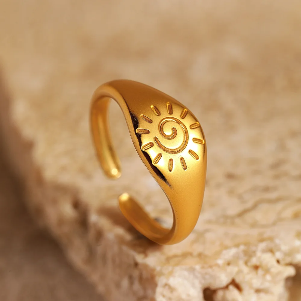 Ins Minimalist Ring Irregular Geometric Stainless Steel Fashion Aesthetic Finger Jewelry for Women Daily Party Accessories