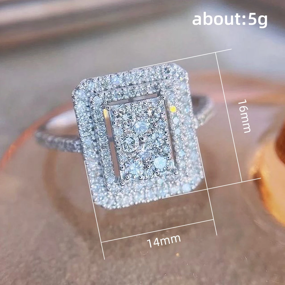 Huitan Bling Bling Women's Wedding Engagement Rings 2022 New Trend Jewelry Fashion Versatile Design Female Rings for Party Gifts