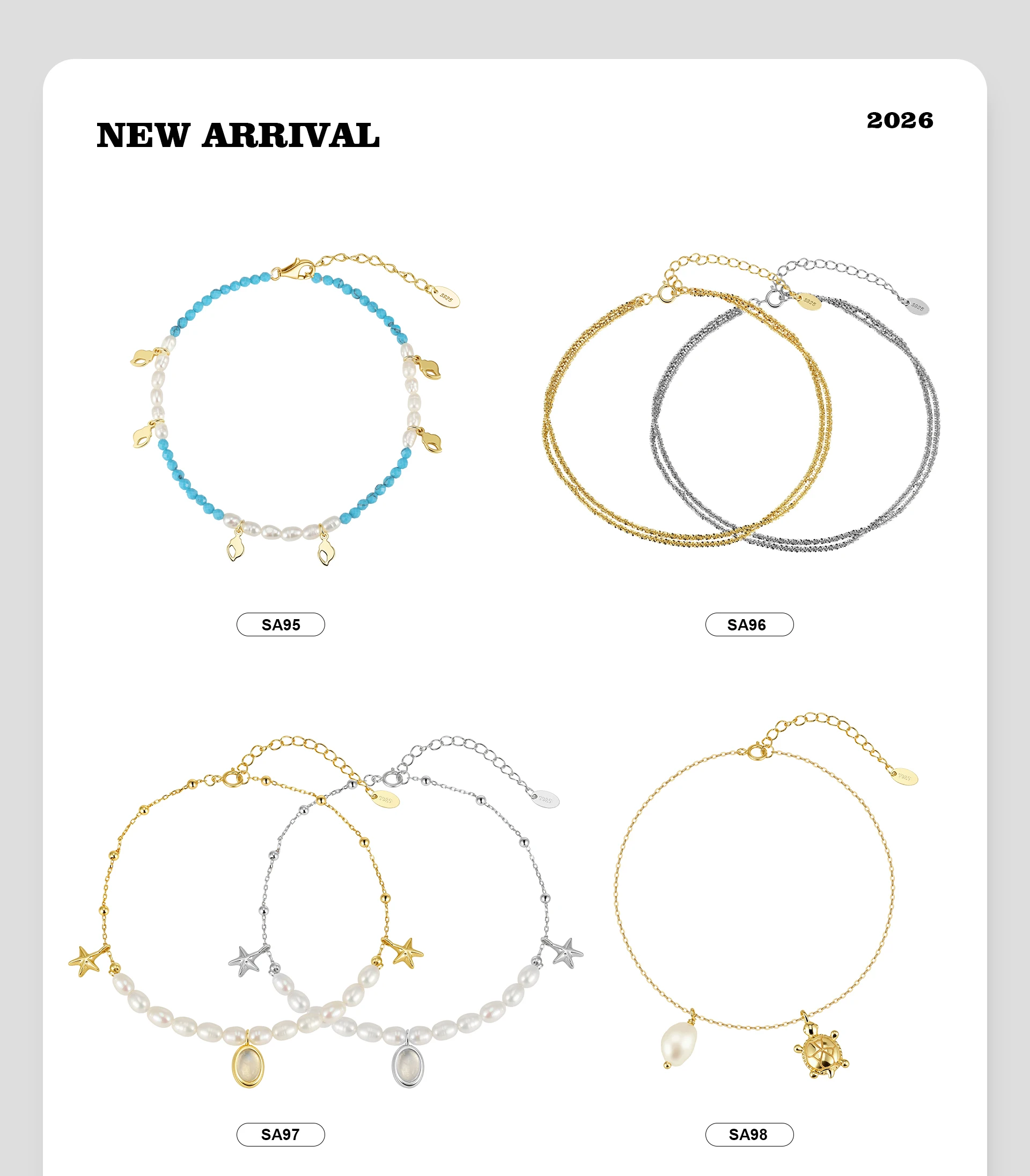 Rinntin 925 Sterling Silver 3 Layered Chain Anklet for Women Girls Summer Sexy Beach Foot Chain Ankle Straps Jewelry SA104