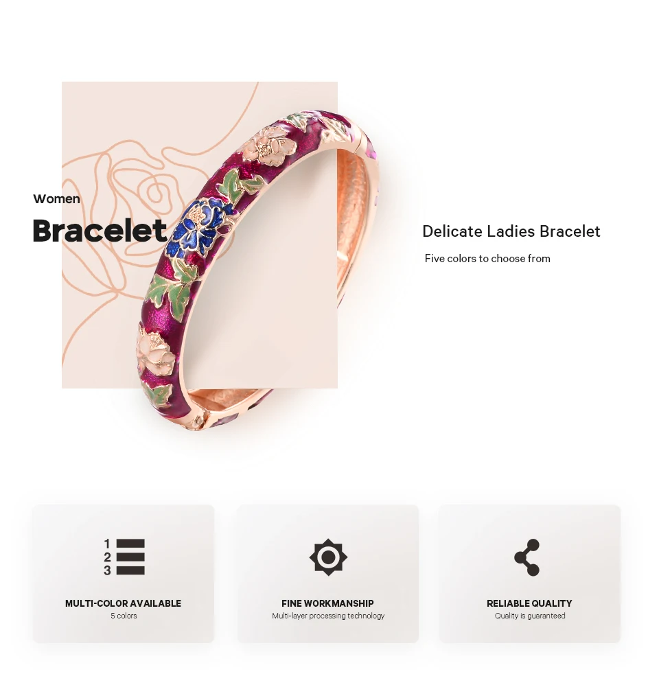 Enameled Bracelets For Women Flower Women Bangles Indian Chinese Viking Bracelet On Hand African Jewelry Dubai Women's Gift Girl